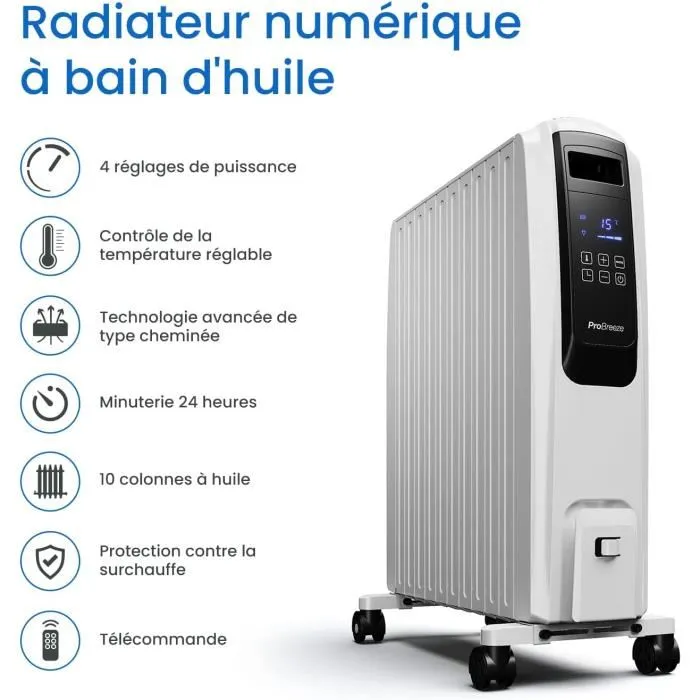 Pro Breeze Radiateur Numérique à Bain dHuile 2500W – Image 2