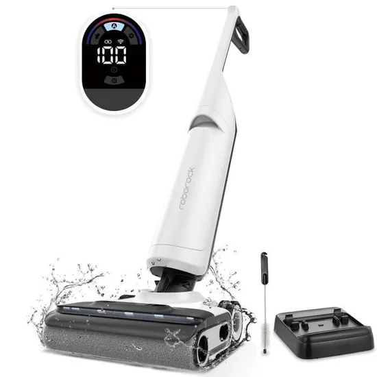 Roborock Flexi Pro Aspirateur Balai Laveur ,Double Nettoyage des Bords, Auto-lavage à L'eau Chaude