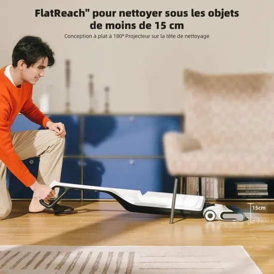 Roborock Flexi Pro Aspirateur Balai Laveur ,Double Nettoyage des Bords, Auto-lavage à L'eau Chaude – Image 3