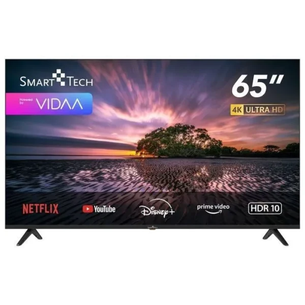 Smart Tech TV LED 4K UHD 65' (164 cm) Smart TV VIDAA - Molotov, Netflix, Prime Video, Canal+, Disney+ 3xHDMI - 2xUSB - PVR