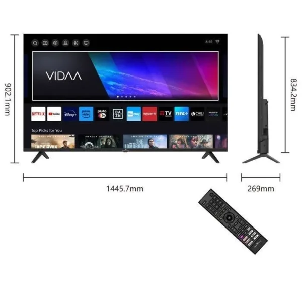 Smart Tech TV LED 4K UHD 65' (164 cm) Smart TV VIDAA - Molotov, Netflix, Prime Video, Canal+, Disney+ 3xHDMI - 2xUSB - PVR – Image 2