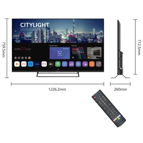 Smart Tech TV LED 4K UHD 55' (139 cm) Smart TV Web OS-55UW02V- Netflix, Prime Video, Youtube 3xHDMI-2xUSB-MEMC-Dolby Audio – Image 4