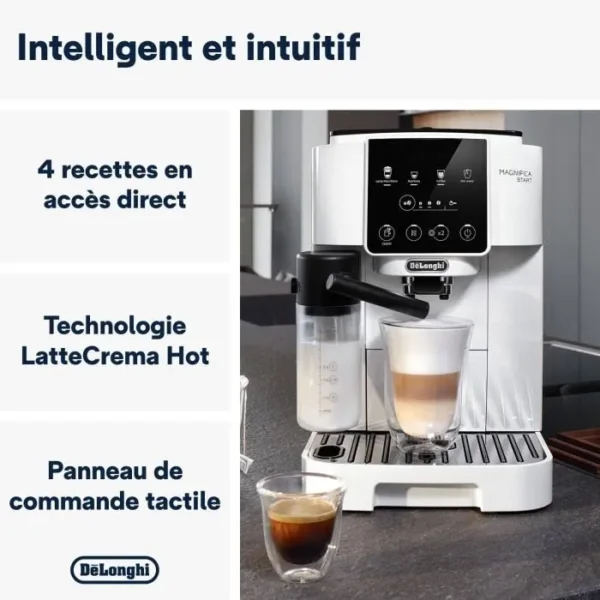 Machine expresso broyeur DELONGHI Magnifica Start ECAM220.61.W - Blanc inox - machine à café à grains – Image 2