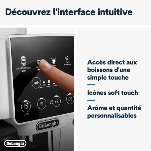 Machine expresso broyeur DELONGHI Magnifica Start ECAM220.61.W - Blanc inox - machine à café à grains – Image 5