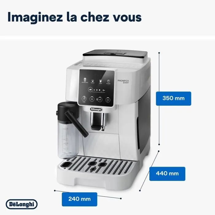 Machine expresso broyeur DELONGHI Magnifica Start ECAM220.61.W - Blanc inox - machine à café à grains – Image 6