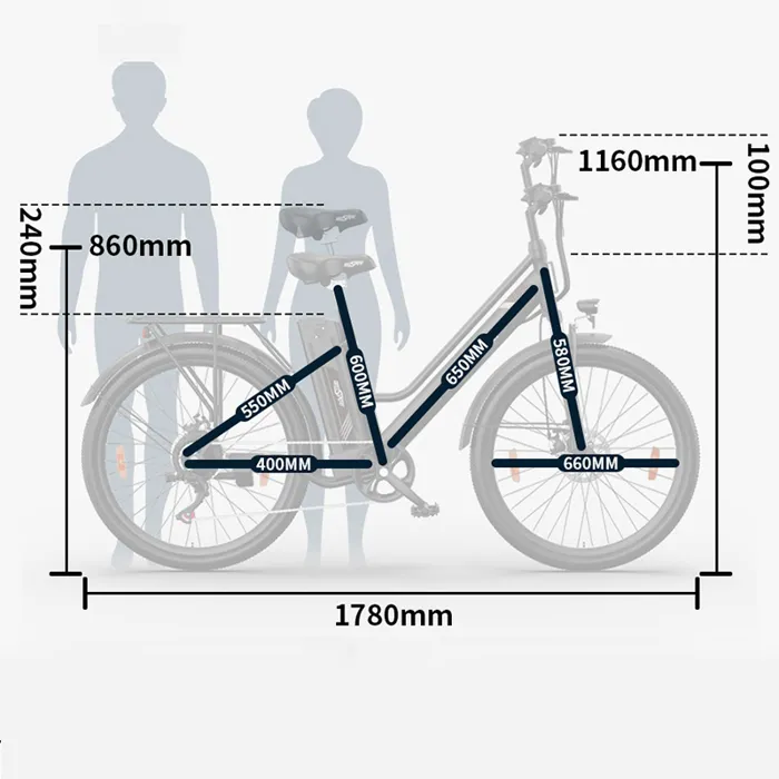 ONESPORT OT18-3 - Vélo électrique - 36V 250W - 25km/h - Pneu 26*2.35 - Frein à disque - Batterie 14.4Ah 518.4WH – Image 3