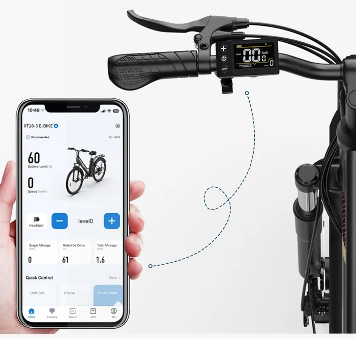ONESPORT OT18-3 - Vélo électrique - 36V 250W - 25km/h - Pneu 26*2.35 - Frein à disque - Batterie 14.4Ah 518.4WH – Image 5