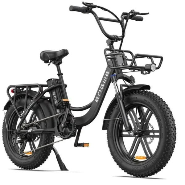 Vélo électrique ENGWE L20 Autonomie 140km Moteur 250W Batterie 48V13Ah Amortisseur avant Pneus snow 20 pouces VTC Fat bike Vert