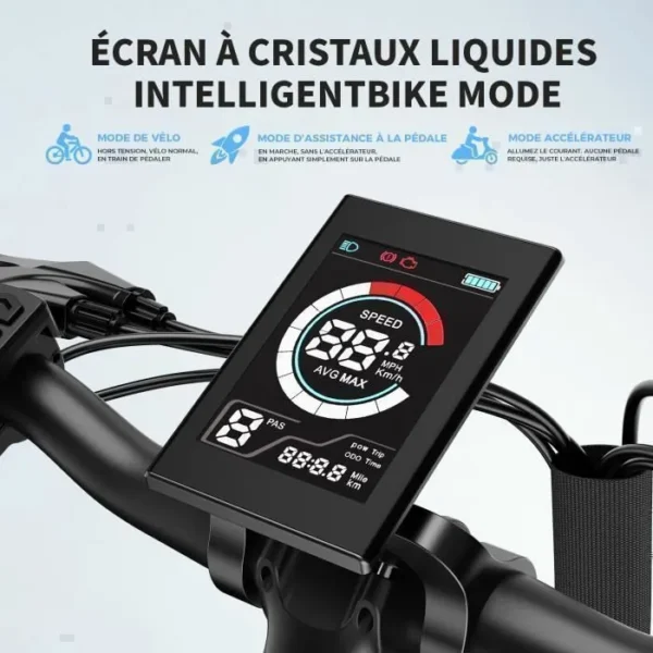 JASION Vélo électrique VAE 26" - Batterie amovible 48V/11Ah- Shimano 7 Vitesses - Vélo VTT E-Bike - Moteur 500W -Noir – Image 3