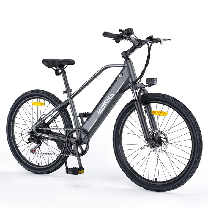 HILLMILES MileTrail 1 - Vélo Électrique 26" - Batterie Amovible 36V 13Ah - Autonomie 100km - Frein à disque hydraulique, Gris